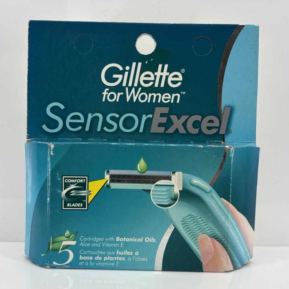 5 Gillette Sensor EXCEL Women's Shaver Razor Blades Refill Cartridges NOS